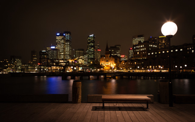 Cityscape moonlight bridge tower pagoda free wallpaper - medium preview image