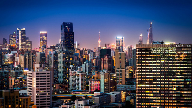 City skyline night lights architecture #2 free wallpaper - medium preview image