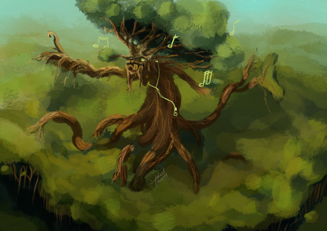 Tree musical notes forest branch free wallpaper - medium preview image