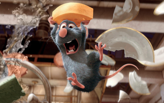 Cartoon mouse jumping hat plate free wallpaper - medium preview image
