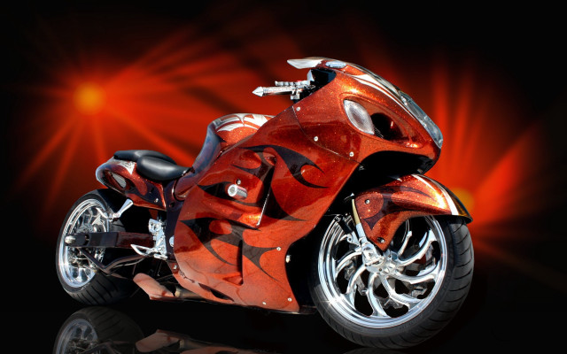 Red motorcycle black background red free wallpaper - medium preview image