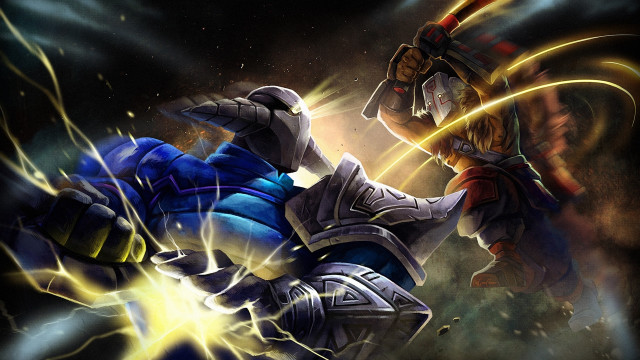 Knight demon battle glowing armor free wallpaper - medium preview image