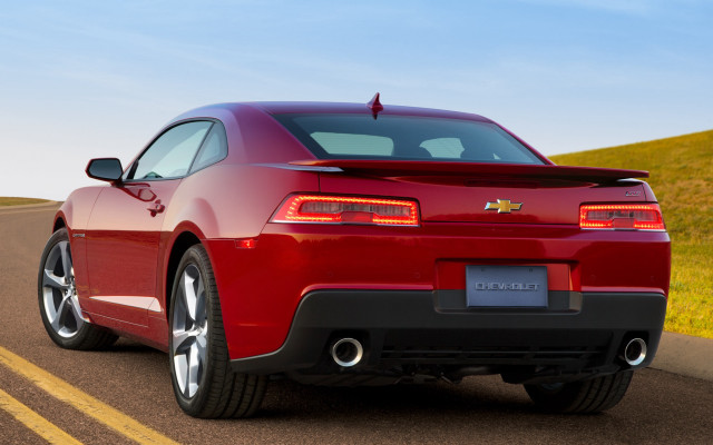 Red chevrolet camaro country road free wallpaper - medium preview image