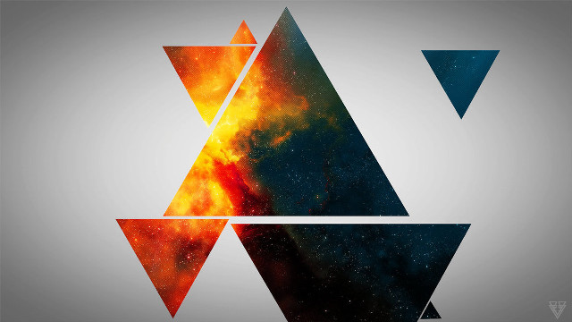 Space themed background triangle stars free wallpaper - medium preview image