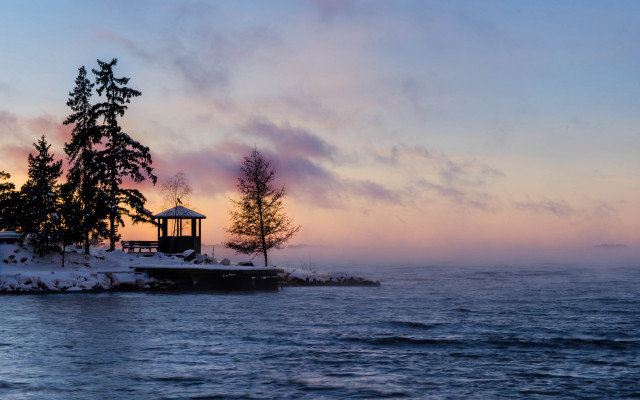 Small house island ocean sunset #4 free wallpaper - medium preview image