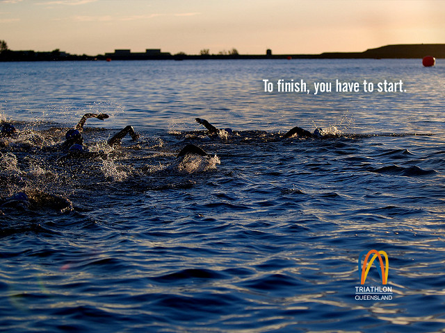 Group swimming ocean quote finish free wallpaper - medium preview image