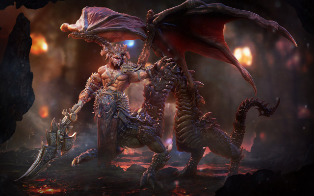 Demonic cave monsters sword demon free wallpaper - medium preview image