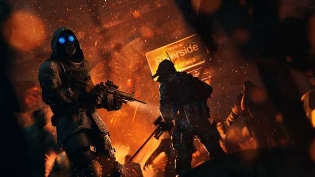 Fire battle dusk embers sparks free wallpaper - medium preview image