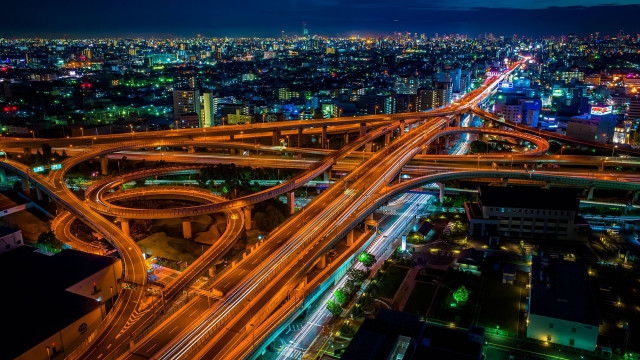 Tokyo night city lights traffic free wallpaper - medium preview image