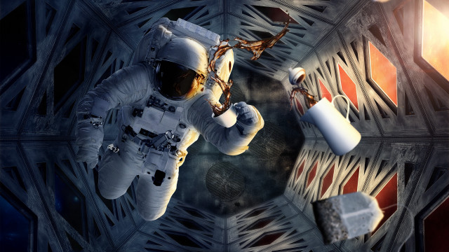 Space suit man space station #2 free wallpaper - medium preview image