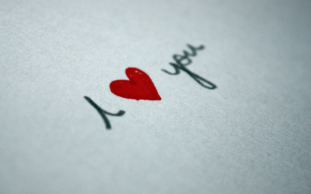 Red heart white paper love free wallpaper - medium preview image