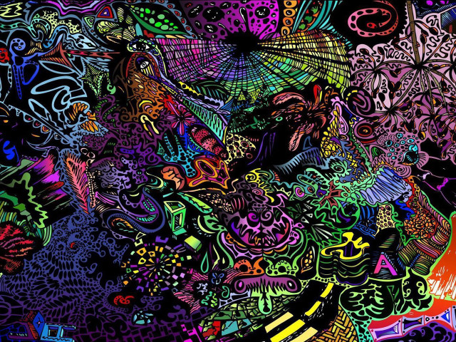 Woman colorful umbrella rain black free wallpaper - medium preview image