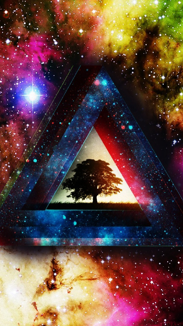 Triangle tree galaxy background stars free wallpaper - medium preview image
