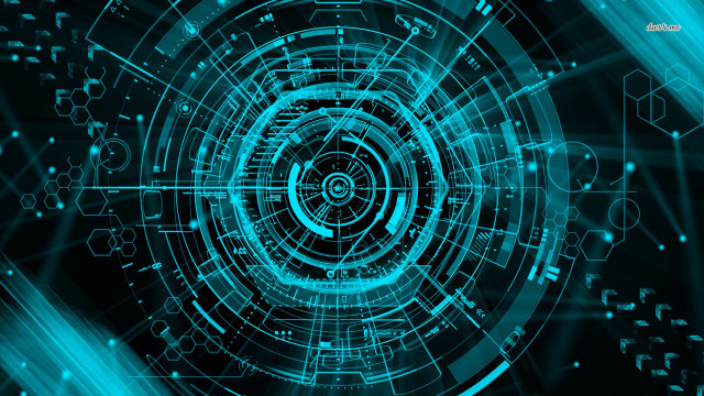 Blue abstract background circular design #2 free wallpaper - medium preview image