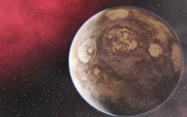 Planet red background stars space free wallpaper - medium preview image