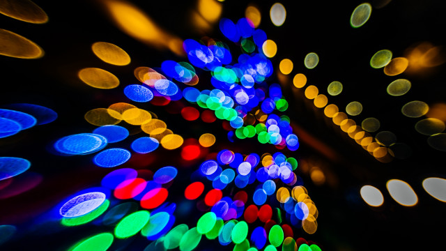 Blurry colorful lights night sky free wallpaper - medium preview image