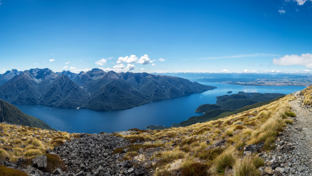 Mountain lake panorama blue sky #2 free wallpaper - medium preview image