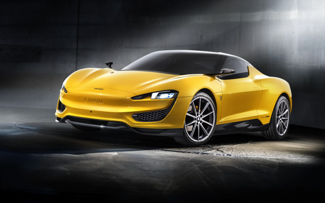 Yellow sports car dark room #25 free wallpaper - medium preview image