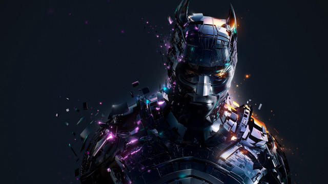 Man suit bat mask glowing free wallpaper - medium preview image