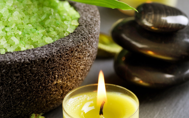 Candle green stuff bowl abstract free wallpaper - medium preview image