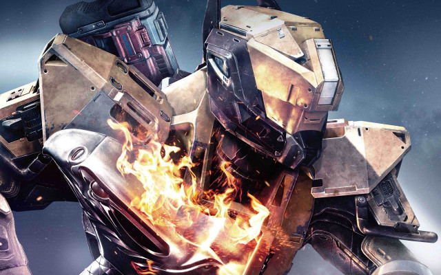 Robot flame helmet gun alien free wallpaper - medium preview image