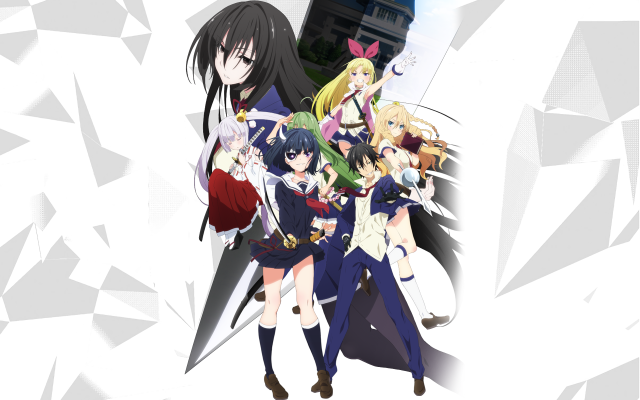 Anime girls clock tower building free wallpaper - medium preview image