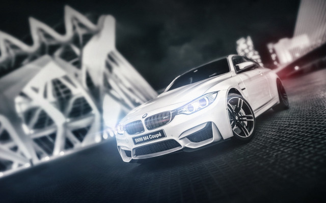 White car futuristic building bridge free wallpaper - medium preview image