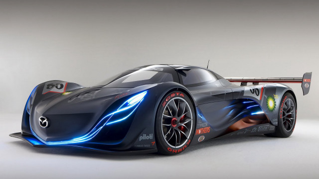 Futuristic car blue red gradient free wallpaper - medium preview image