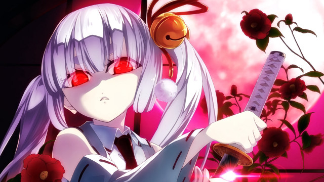White haired girl red eyes free wallpaper - medium preview image