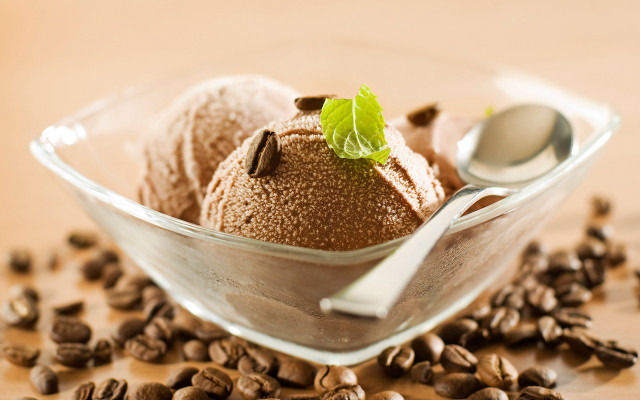 Ice cream bowl coffee beans free wallpaper - medium preview image