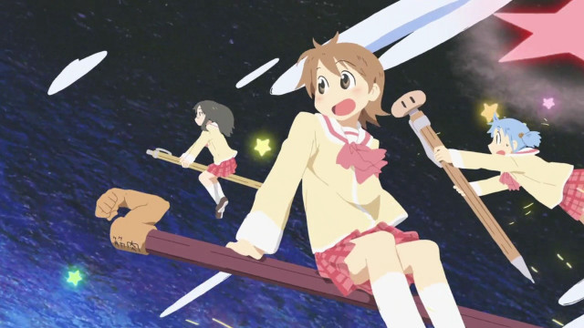 Anime girls bench rain stars free wallpaper for desktop - medium preview image