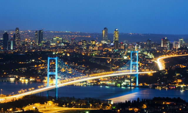 City skyline bridge river night #19 free wallpaper - medium preview image