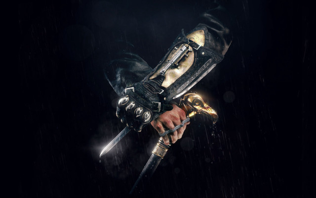 Man sword rain black background free wallpaper - medium preview image