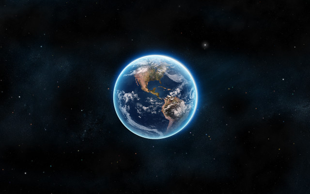 Earth glow stars space planet free wallpaper - medium preview image