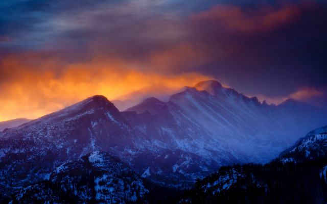 Mountain range sunset clouds city free wallpaper - medium preview image
