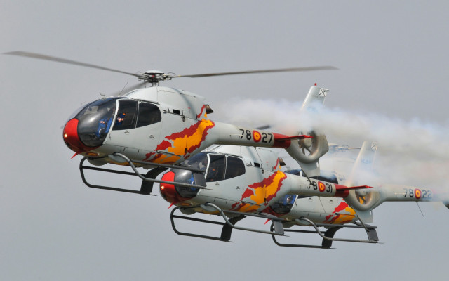 Helicopter smoke sky puzzle vehicle free wallpaper - medium preview image