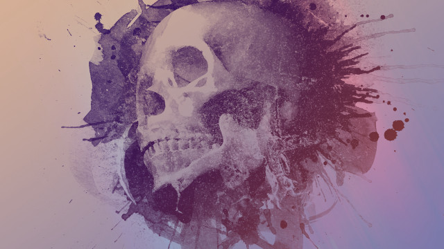 Skull mohawk purple splash blood free wallpaper - medium preview image
