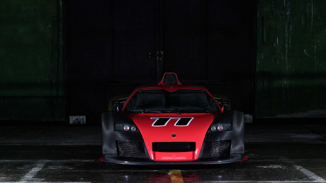 Red sports car parking lot #41 free wallpaper - medium preview image