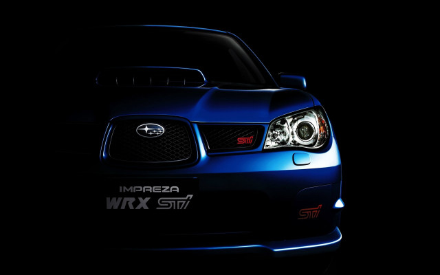 Blue car dark hood up free wallpaper - medium preview image
