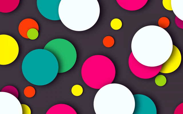 Colorful circles dark background white free wallpaper - medium preview image