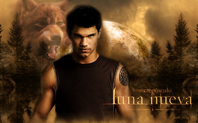 Wolf shoulder man moon forest free wallpaper - medium preview image