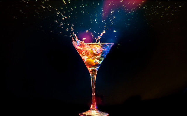 Colorful drink splash neon space free wallpaper - medium preview image