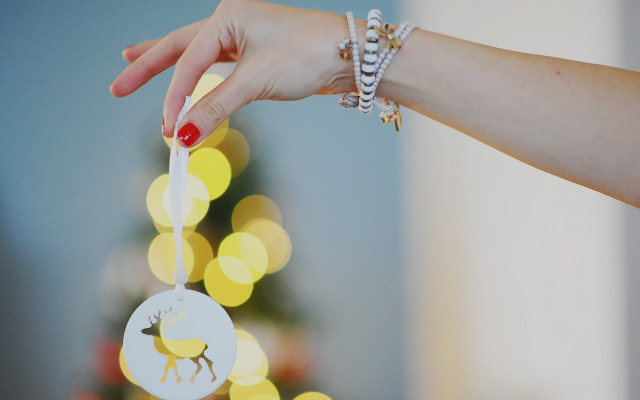 Christmas woman ornament tree lights free wallpaper - medium preview image