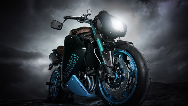 Motorcycle dark clouds light digital free wallpaper - medium preview image