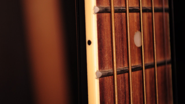 Guitar neck strings black background free wallpaper - medium preview image