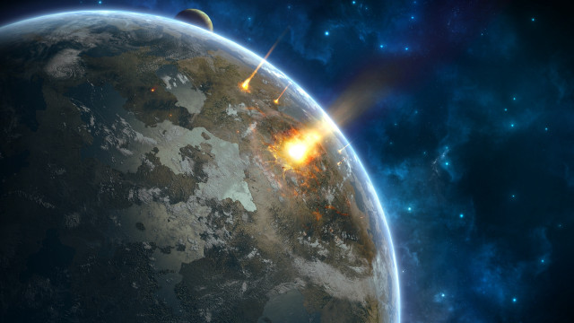 Space planet moon aurora fireworks #2 free wallpaper - medium preview image