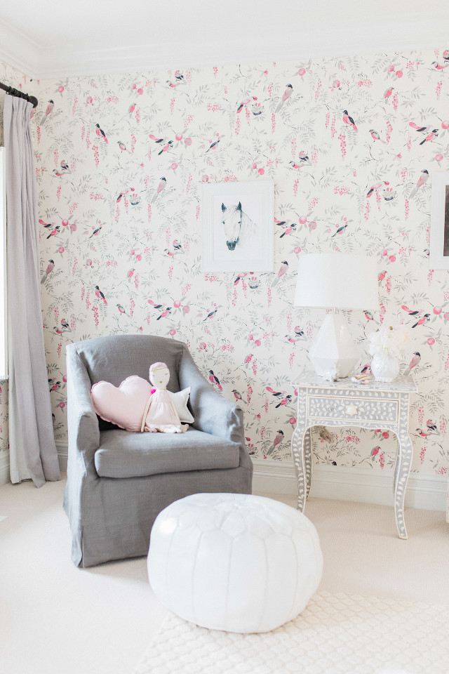 Living room bird wallpaper ottoman free wallpaper - medium preview image