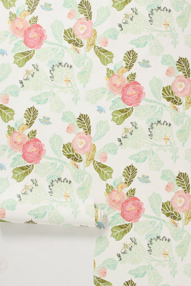 Floral wallpaper pink flowers white free wallpaper - medium preview image