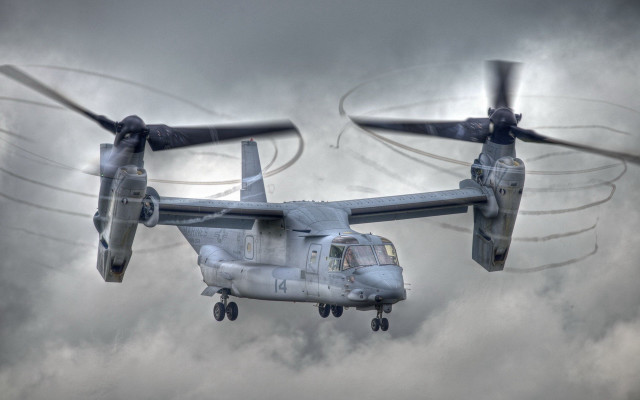 Military helicopter cloudy sky propellers #2 free wallpaper - medium preview image