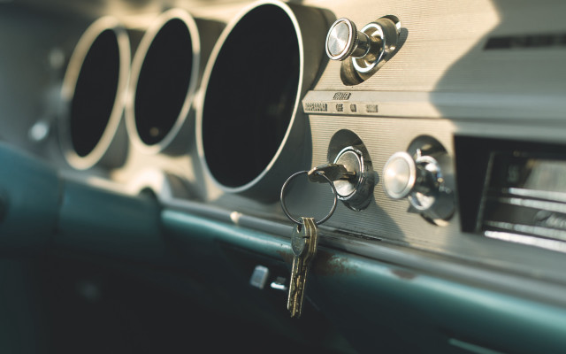Car dashboard pipes key photorealism free wallpaper - medium preview image